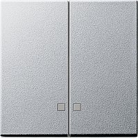 Лицевая панель Gira System55 для 2-кл. выключателя с подсветкой алюминий